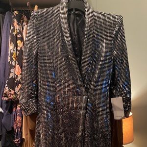 Zara basic metallic blazer dress